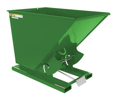 1-1/2 CuYd 70 Degree Medium Duty Self Dumping Hopper w/ Bumper Release - Green